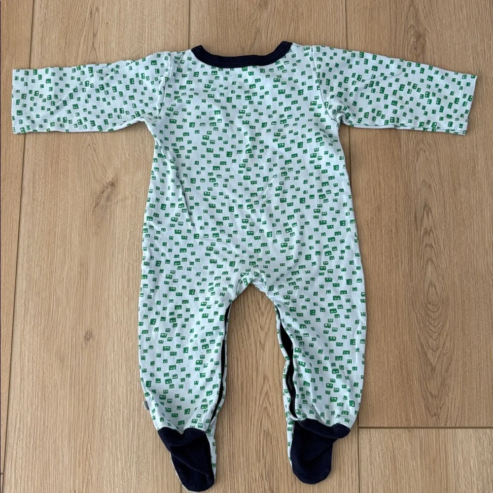 Finn + Emma‎ Organic Cotton Footed One Piece 9-12M Green Print Baby Pajamas